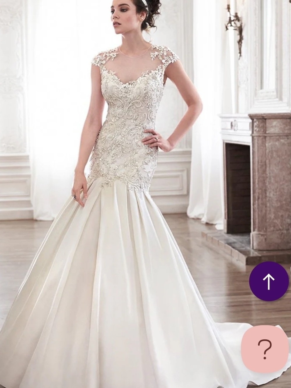 Custom Maggie Sottero Lenya Ivory Lace Beaded Mermaid Wedding Dress Size 14 Nwot